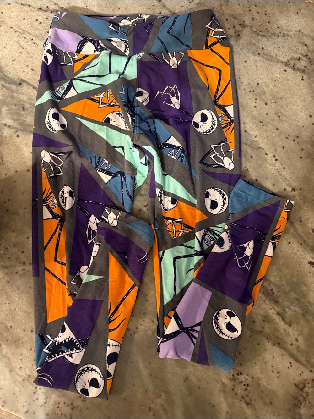 Lularoe Disney Nightmare Skellington Stretch Leggings - OS new